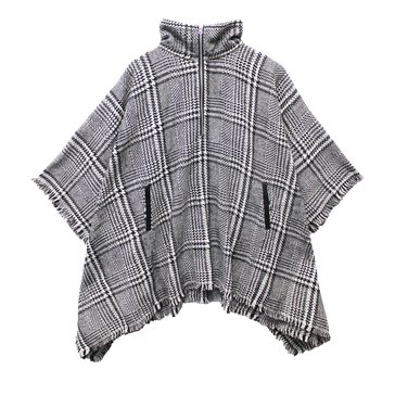 Laundry By Shelli Segal Three Quarter Plaid Zip Ruana