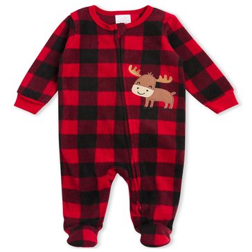 Koala Kids' Newborn Boys' Moose Microfleece Christmas Sleep-N-Play