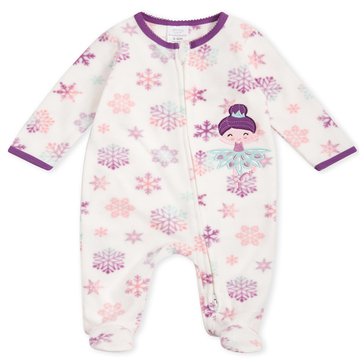 Koala Kids Newborn Girls' Ballerina Microfleece Christmas Sleep-N-Play