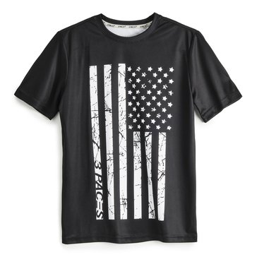 3 Paces Big Boys' American Flag Short Sleeve Graphic Tee