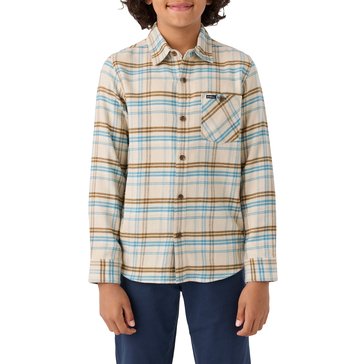 O'Neill Big Boys' Redmond Plaid Long Sleeve Button Down Shirt