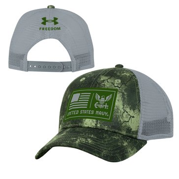 Under Armour Men's Freedom 24 USN Flag Patch Camo Trucker Cap