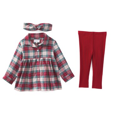 Wanderling Baby Girls' Flannel Tunic Set