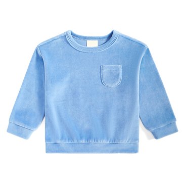 Wanderling Baby Boys' Long Sleeve Velour Solid Top