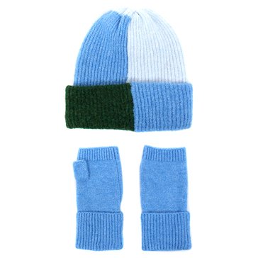 Igloo Slope Block Beanie and Fingerless Glove Set