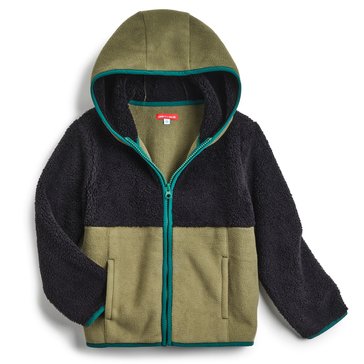 Liberty & Valor Little Boys' Color Block Sherpa And Fleece Zip Up Jacket