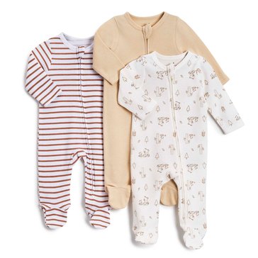 Wanderling Baby Boys' Waffle Coveralls,3-Pack