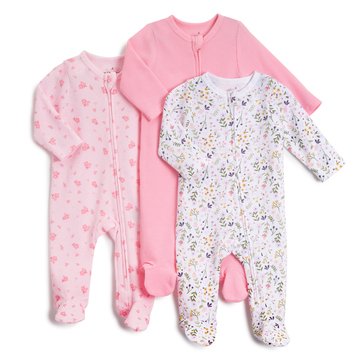 Wanderling Baby Girls' Waffle Coveralls 3-Pack