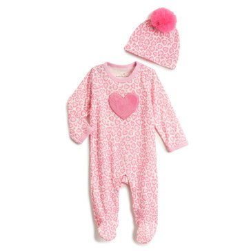 Wanderling Baby Girls' Pompom Hat Coverall Set