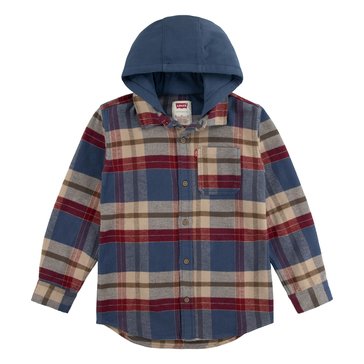 Levi's Little Boys' Hooded Flannel Shirt