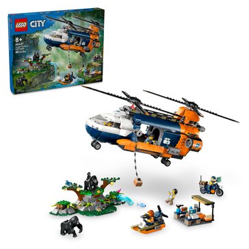 LEGO City Jungle Explorer Helicopter at Base Camp Building Set (60437)