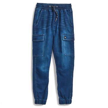 Tony Hawk Little Boys' Cargo Knit Denim Joggers