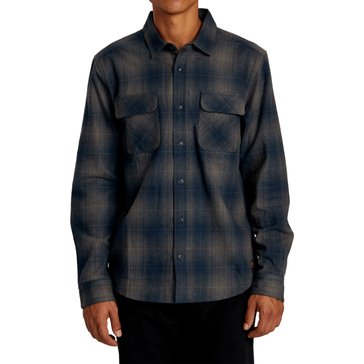 RVCA Men's Dayshift Midweight Long Sleeve Plaid Flannel Shirt