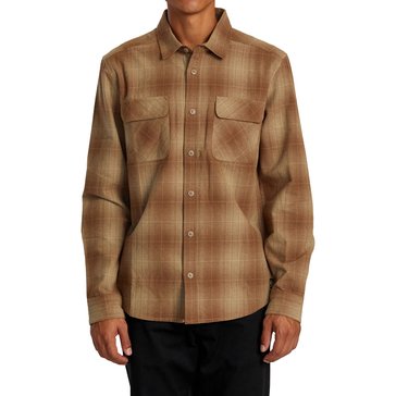 RVCA Men's Dayshift Midweight Long Sleeve Plaid Flannel Shirt