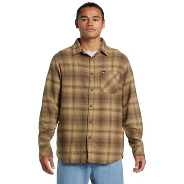 Quiksilver Men's Lago Stretch Long Sleeve Window Pane Plaid Flannel Shirt