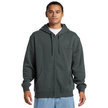 Quiksilver Men's Omni Check Zip Fleece Back Logo Hoodie