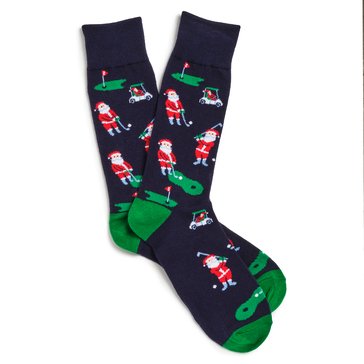 Legale Men's Santa Golfing Holiday Crew Socks