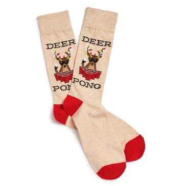 Legale Men's Deer Pong Holiday Crew Socks