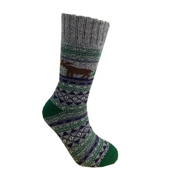 Legale Men's Moose Cabin Slipper Socks