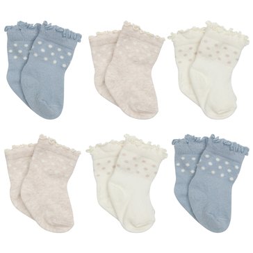 Gerber Baby Girls' Retro Floral Socks 6-Pack