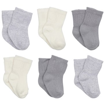 Gerber Baby Neutral Grey Socks 6-Pack