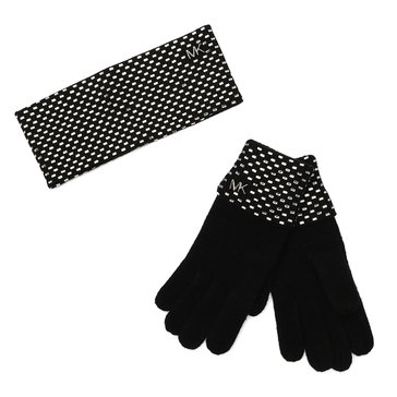 Michael Kors Rectangle Embellishment Headband Glove Box Set