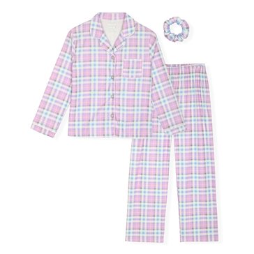 Sleep On It Big Girls' Plaid Pajama Coat Sets