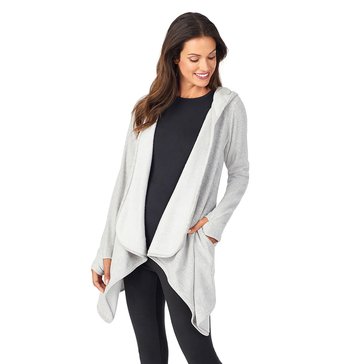 Cuddl Duds Women's Fleecewear with Stretch Hooded Wrap Cardigan