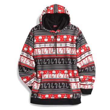 Hollywood Denim Men's Full-Zip Bonded Candy Cane Snowman Jersey Hoodie  