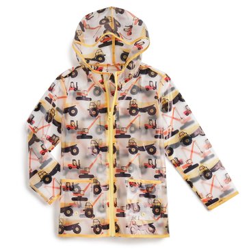 Liberty & Valor Toddler Boys' Clear Work Trucks Raincoat