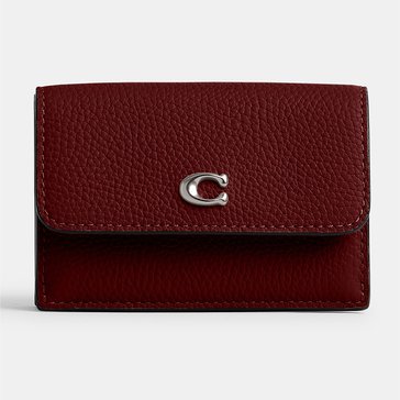 COACH Polished Pebble Leather Essential Mini Trifold Wallet