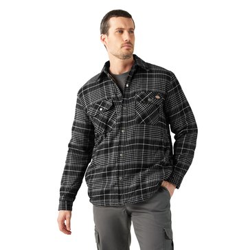 Dickies Men's Sherpa Lined Plaid Heavyweight Shacket