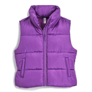 3 Paces Women's Solid Cropped Puffer Vest 