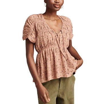 Lucky Brand Women's Smocked Peplum Tee