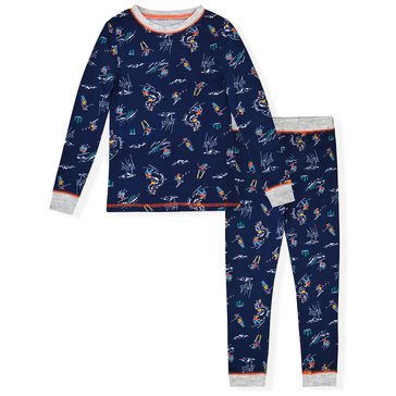 Sleep On It Big Boys' Long Sleeve Ski Tight Fit Sleep Set 2-Piece