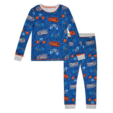 Sleep On It Big Boys' Long Sleeve Game Controllers Tight Fit Sleep Set 2-Piece