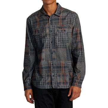 RVCA Men's Freeman Cord Print Long Sleeve Shirt