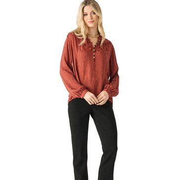 Black Tape Women's Jacquard Popover Blouse