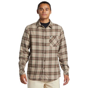 Quiksilver Men's Ensign Classic Stretch Plaid Flannel Long Sleeve Shirt