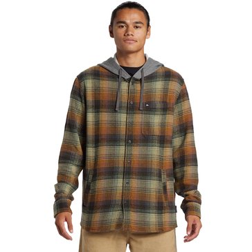 Quiksilver Men's Sandbar Hooded Plaid Flannel Long Sleeve Shirt