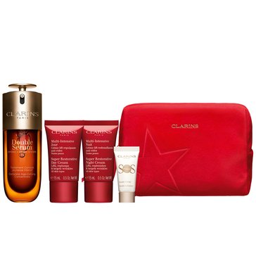 Clarins Double Serum/Super Restorative Anti-Aging Skincare Set