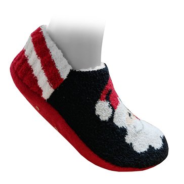 Legale Women's Santa Sherpa Lined Heel Hugger Slipper Socks