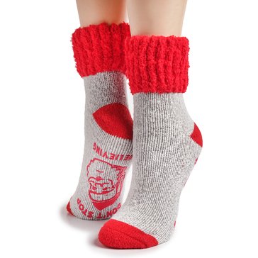 Legale Women's Don't Stop Believing Comfy Tweets Slipper Socks with Grippers