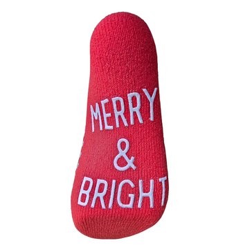 Legale Women's Merry and Bright Comfy Tweets Slipper Socks with Grippers