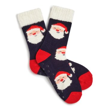 Legale Women's Feather Top Santa Lodge Slipper Sock