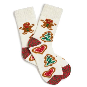 Legale Women's Feather Top Cookie Lodge Slipper Socks