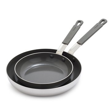 Bobby Flay 3-Ply Stainless Steel 2-Piece Fry Pan Set