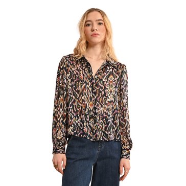 Molly Bracken Women's Long Sleeve Print Blouse