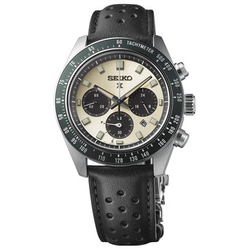 Seiko Men's Prospex Speedtimer Solar Leather Strap Chronograph Watch