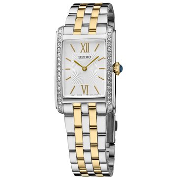 Seiko Women's Square Crystals Quartz Bracelet Watch